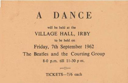 Irby Village Hall 7th September 1962